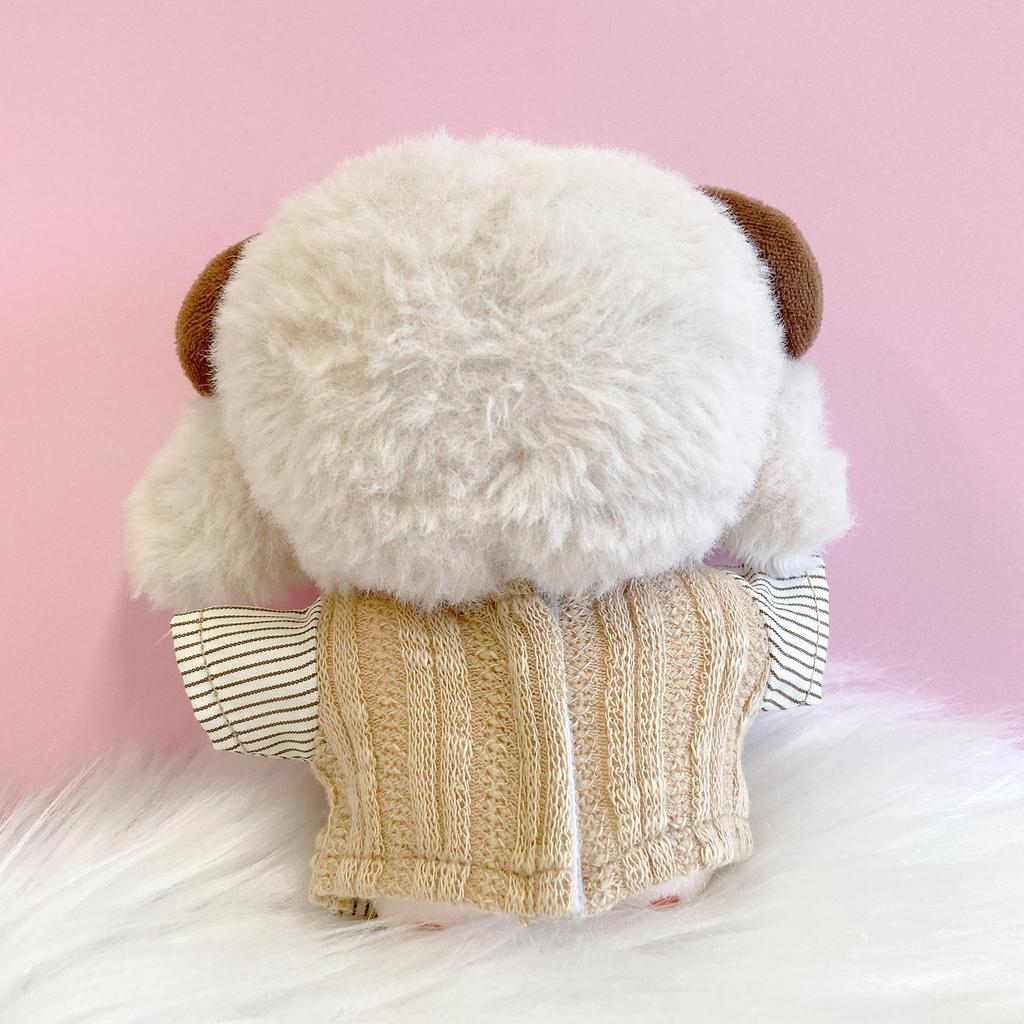 Mehrlagiges Hemd & Weste mit Krawatte, 10 cm Plüschtier, Beige, Kigurumi, Zubehör, Otaku, Puppe, Maskottchen, Kpopdoll, Kostüm [Gebraucht]