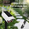 Ground Spike Solar Motion Sensor Light, 360° Rotating Outdoor Garden Light, 3 Modes Security Light with Dummy Camera & USB Dual