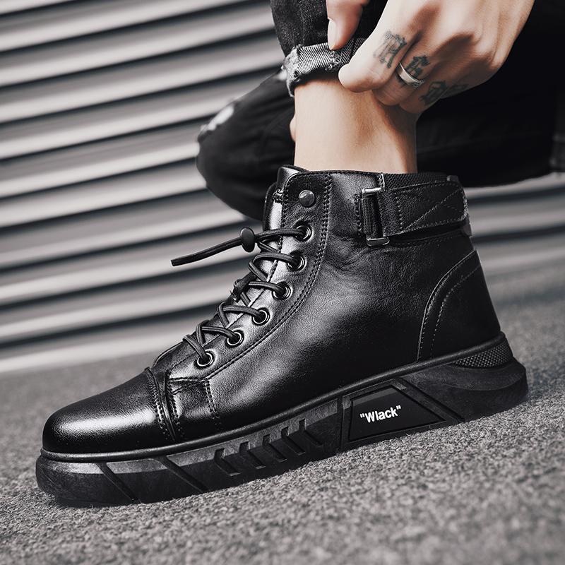 Luxuriöse, hochwertige High-Top-Schuhe, Martin-Stiefel, rutschfeste Werkzeugstiefel, Motorradstiefel, Trend-Retro-Schnürschuhe für Herren