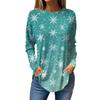 Women's Loose Round Neck Christmas Print Long Sleeve T-Shirt Top Pullover