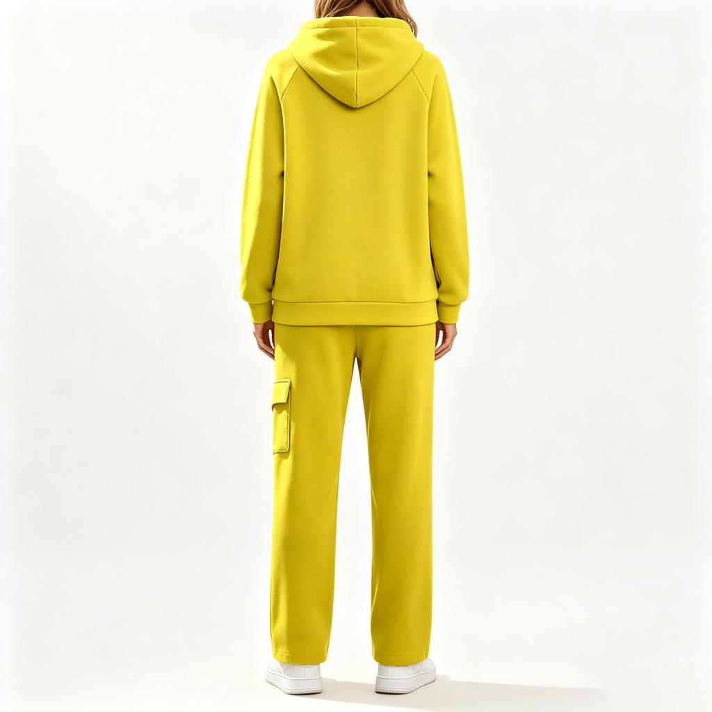 Women's Hoodie and Sweatpants Set with Pockets - Casual Loungewear