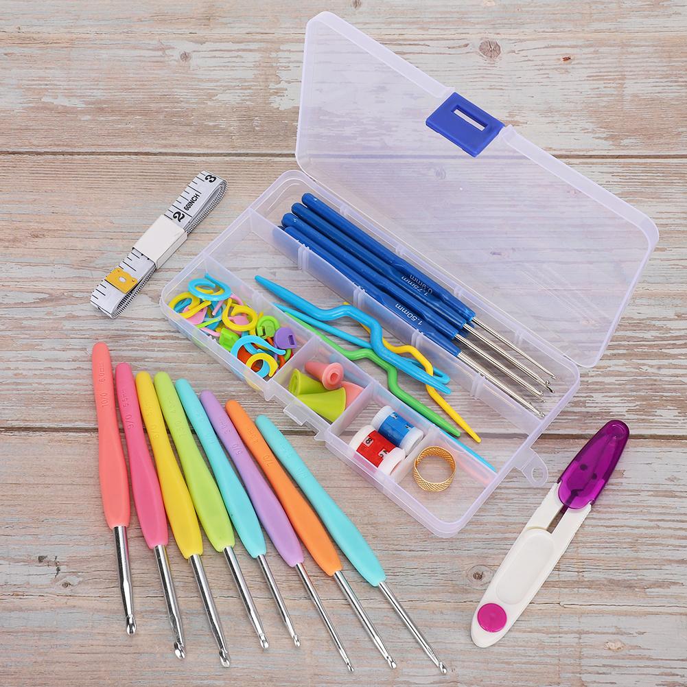 Haushalt Häkelnadel Set Nähnadel Maßband Schere Fingerhut DIY Nähwerkzeug Zubehör