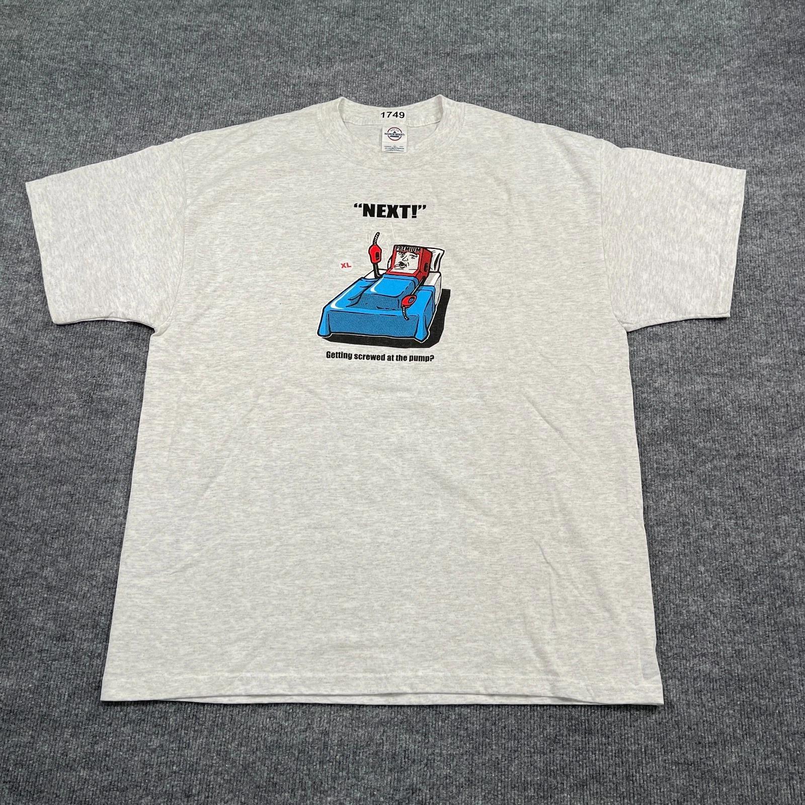 

NWOT Vintage Y2K Funny Gas Prices Pump Humor Shirt XL 24x30 Gray L
