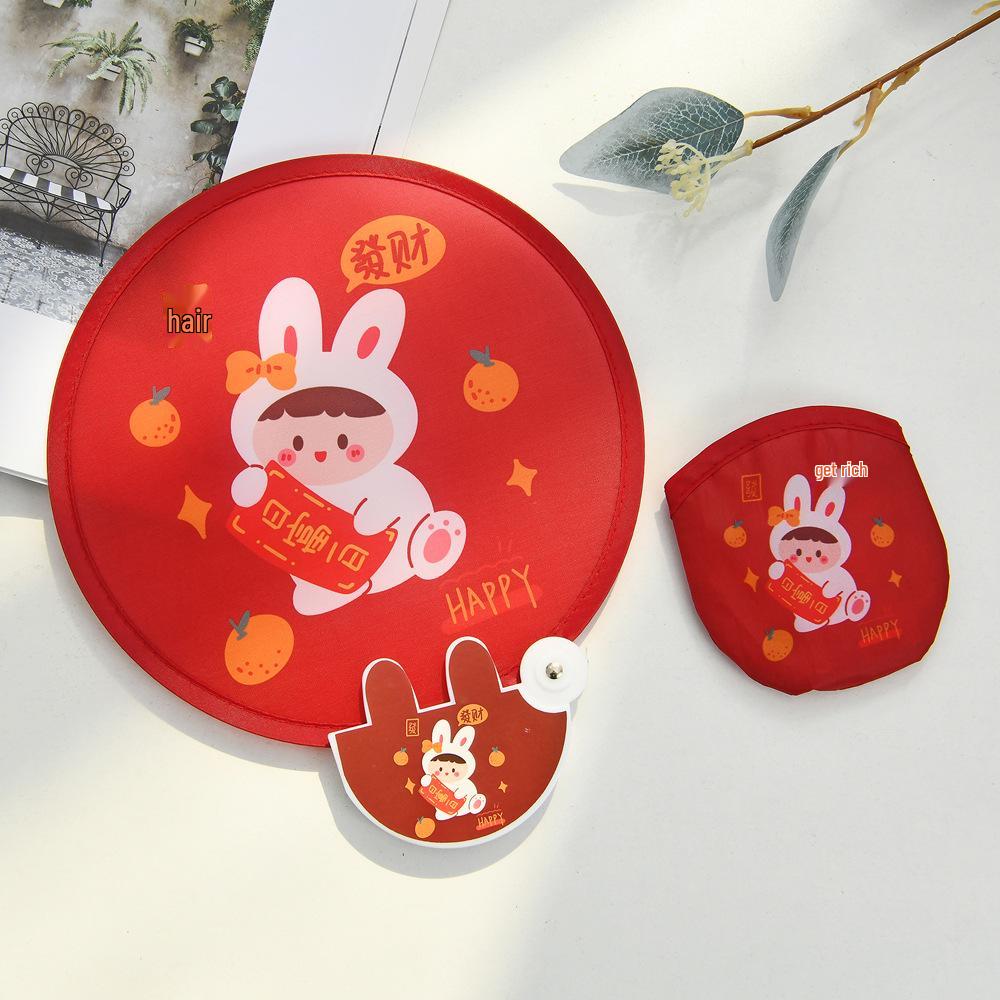 Children's Cartoon Mini Round Folding Fan - Portable and Compact Summer Fan for Kids and Adults