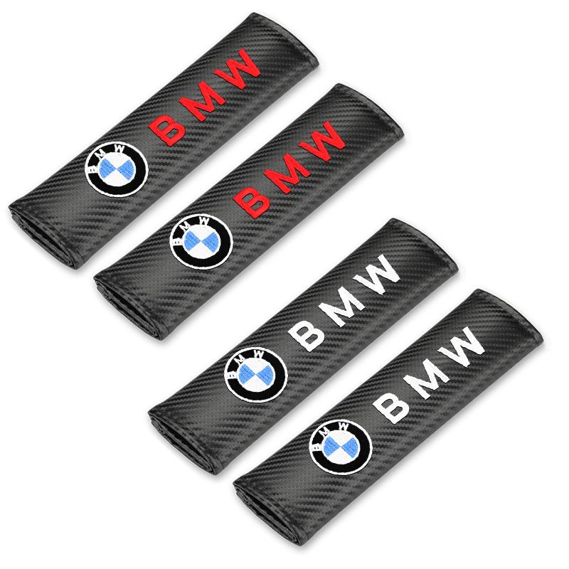 BBKZ6 2P-AQD6 Leather Car Seat Belt Protection Shoulder Pad Covers For BMW E36 E46 E90 E91 E87 F10 X2 3 5 6 7 Car Interior Accessories