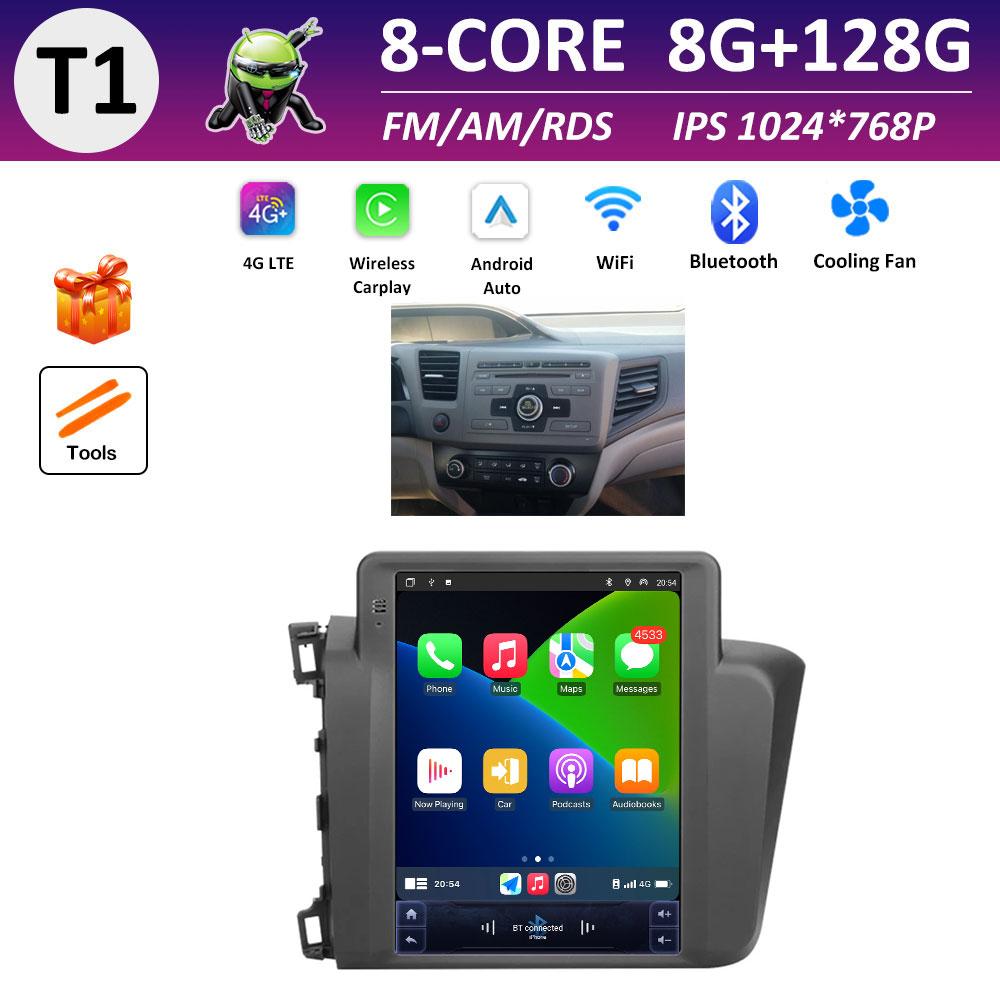 Cooling Fan Android OS Car Video for Honda Civic 2012 2013 2014 - 2015 Video Player DSP Stereo Bluetooth GPS Navigation No 2 Din