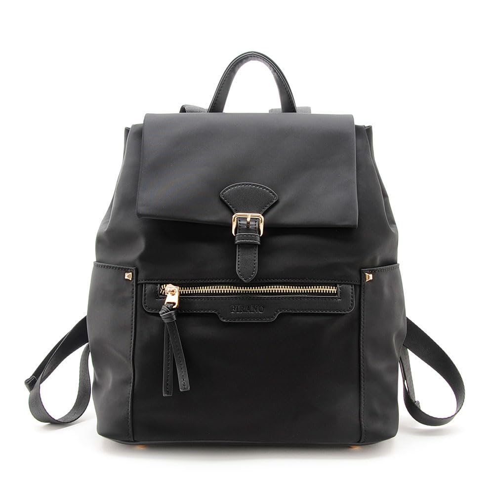 

lightweight nylon flap backpack for ARNO featured on GINGER in collaboration with Ayame daily black [FIRANO] Water-repellent women, LABEL, WEB, чорний