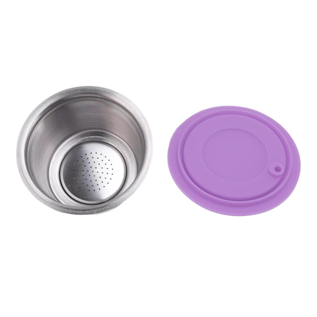 Refillable and Reusable Stainless Steel Coffee Capsule Holder Filter Set, Dolce Gusto Compatible, 7-Piece Food-Grade Coffee Filter Set with Silicone