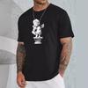 Men's Angel Sculpture Cotton T-Shirt Short Sleeve Round Neck Women 2d Print Tops