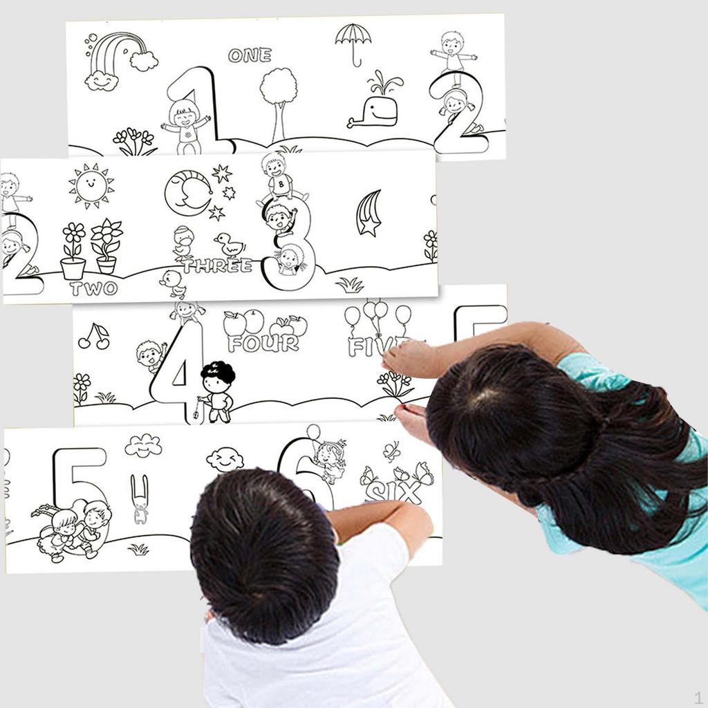 Children Wall Coloring Posters Paper 30Cmx300cm Sticky Drawing Roll Table Sheets