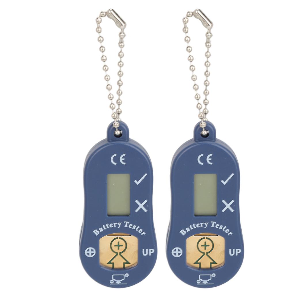 2pcs Sound Aids Battery Tester LCD Display High Accuracy Battery Measuring Meter Blue
