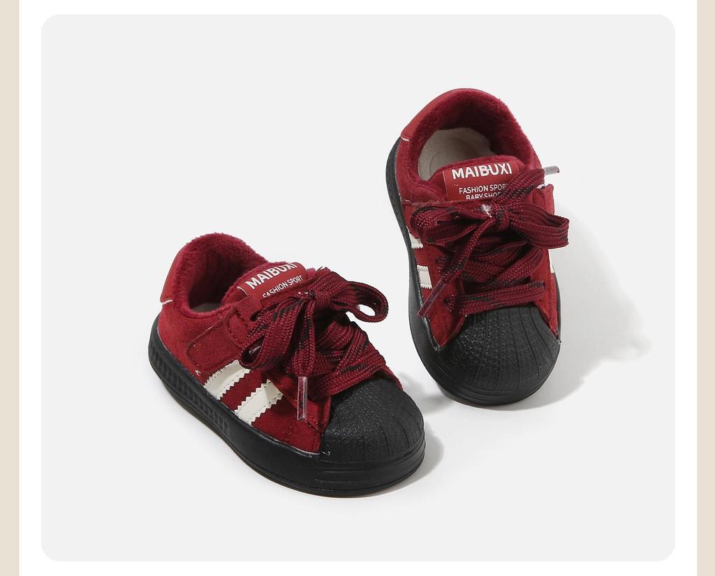 2025 Winter Baumwoll Lauflernschuhe für Babys und Kleinkinder mit Muschelkappe für Jungen und Mädchen