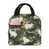 Cat Camouflage Insulated Lunch Bag for Women Office Cooler Thermal Food Box Tote Portable Lunch Boxes Container
