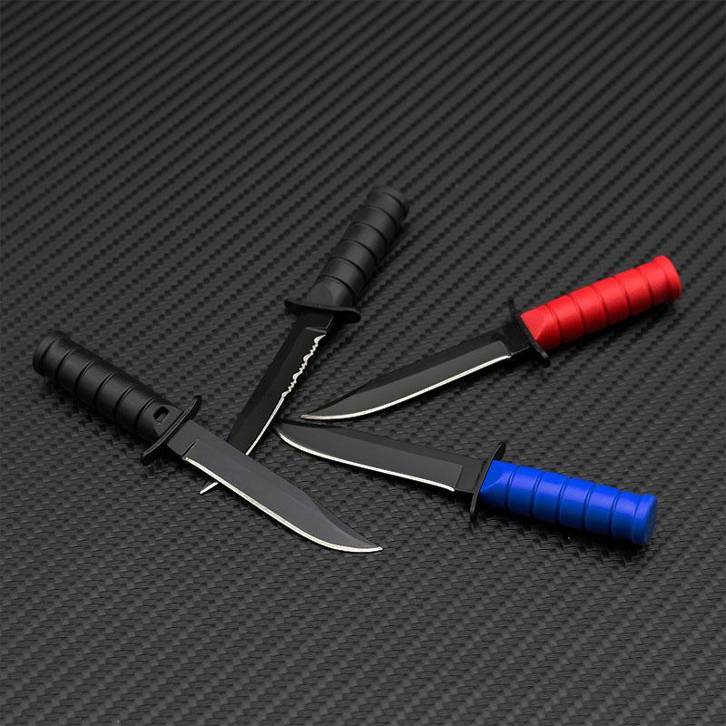 Survival Straight Knife Sawtooth Blade  Portable Mini Necklace Tactical Knife for  Hunting Camping with Scabbard