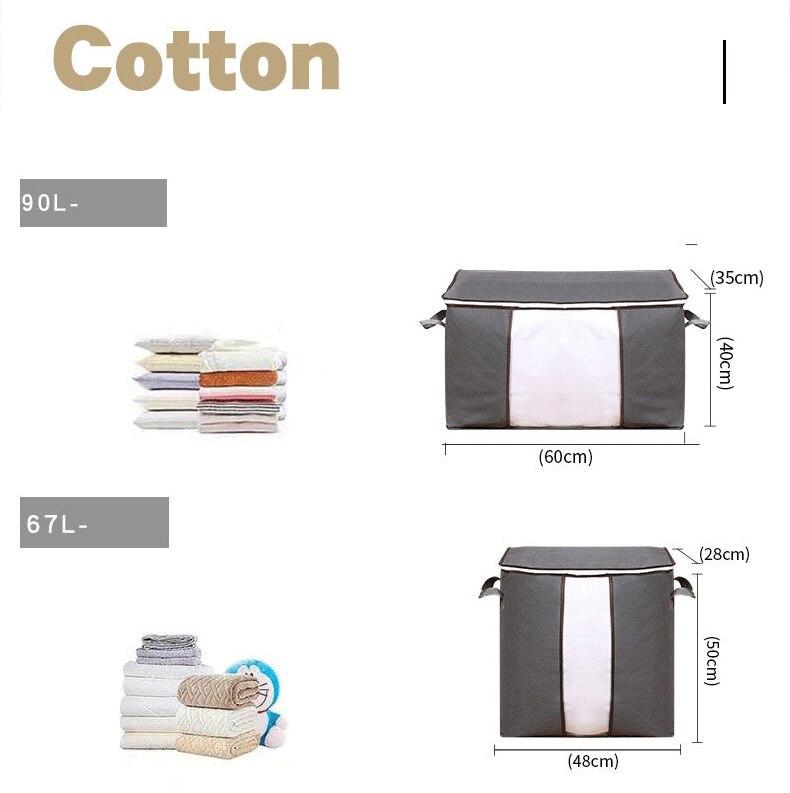 

2pcs Clothes Storage Bags Sorting Quilt Cotton Quilt Big Bag Clothes Packaging Thickened Large Fabric Moisture-proof Household