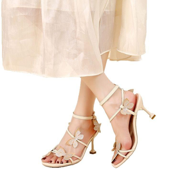 New summer stiletto with skirt, beautiful sandals, high heels, temperament commuter Roman shoes