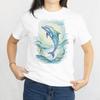 Watercolor Dolphin Marine Animal Tee, Colorful Dolphin Nature Scenery T-Shirt