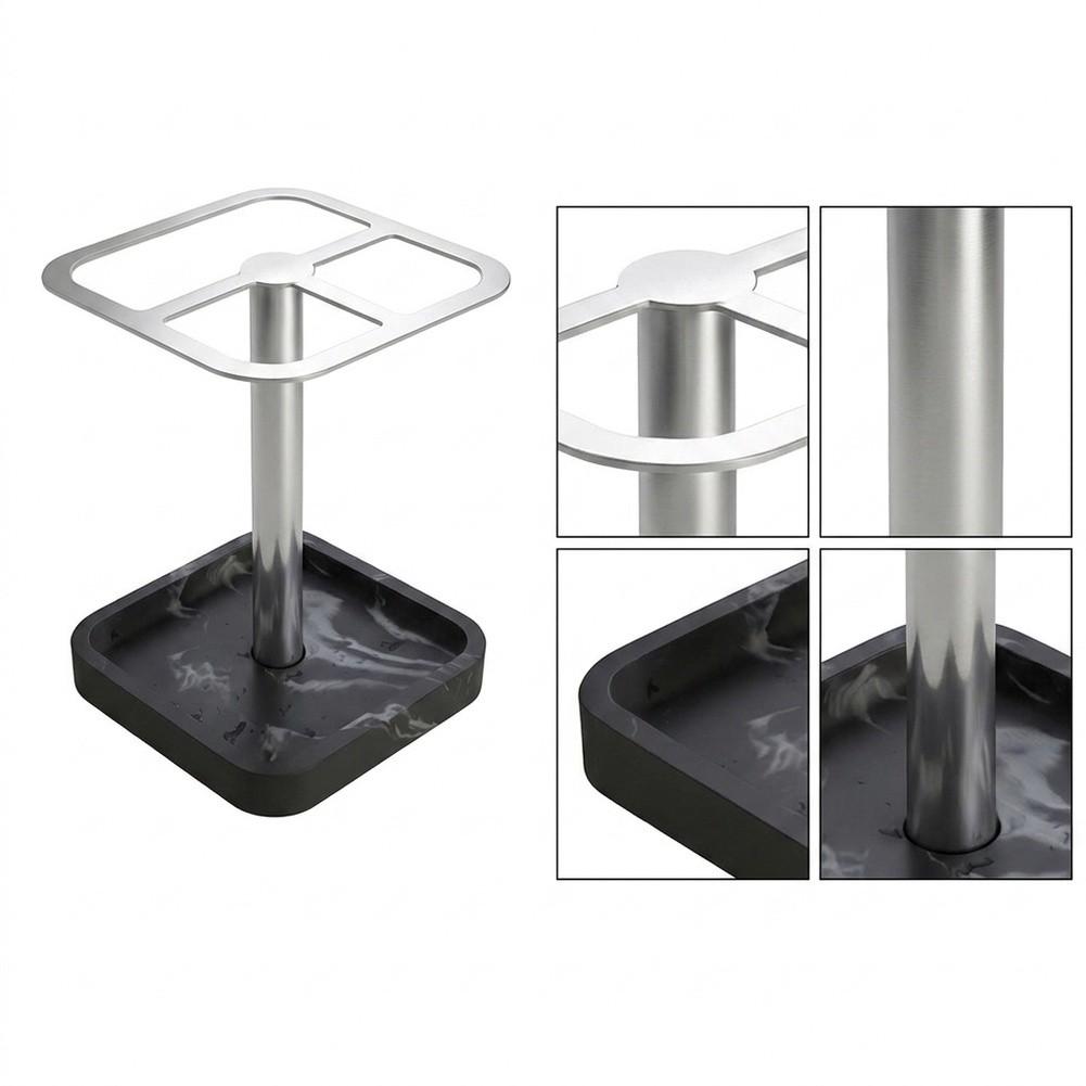 Modern Resin Toothbrush Holder Stand with 304 Stainless Steel Support for Electric Toothbrush and Essentials Organization