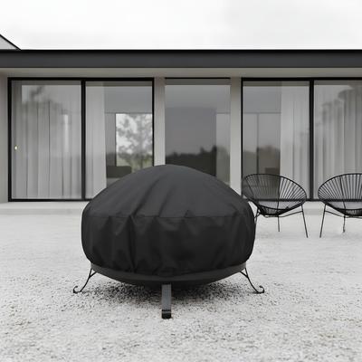 Round Cover For Fire Pit Weatherproof Dust-Proof Round Fire Pit Protector For Outdoors For Snow Debris Bird Droppings Rain