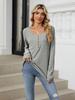 Elegant and Fashionable Autumn and Winter Comfortable Round Neck Striped Color Blocking Long Sleeve Loose T-Shirt Top Pullover Hoodies