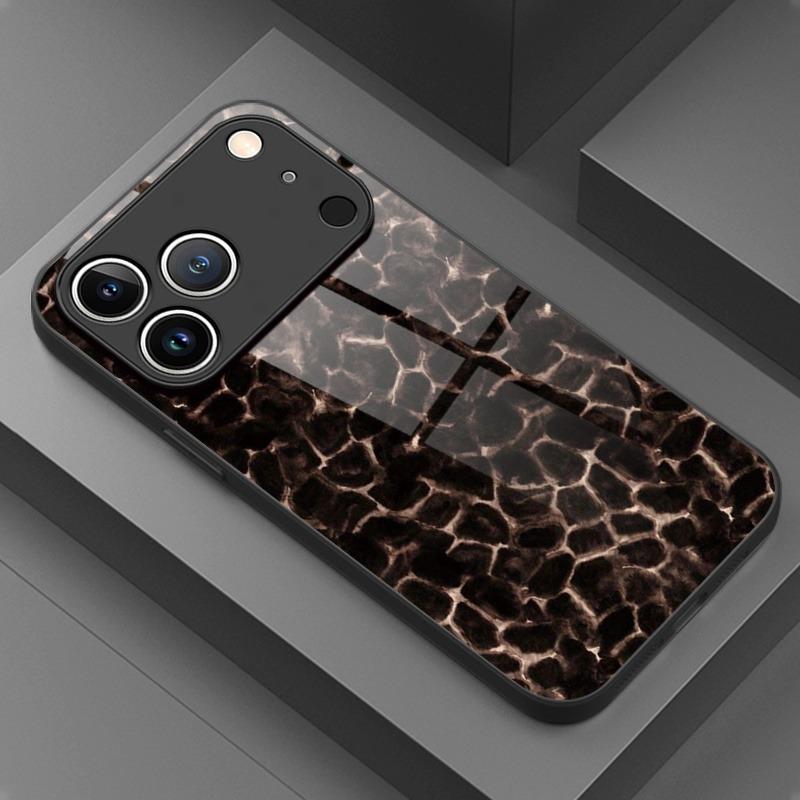 

Закаленное стекло с текстурой темных трещин для телефона iPhone 11 12 13 14 15 16 17 Pro Max 17 Air 7 8 Plus XS X XR Чехол iPhone 12 Pro Max