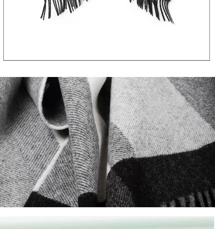 Wool Plaid Shawl Cape: Women's Warm Tassel Scarf for Spring, Autumn, Winter