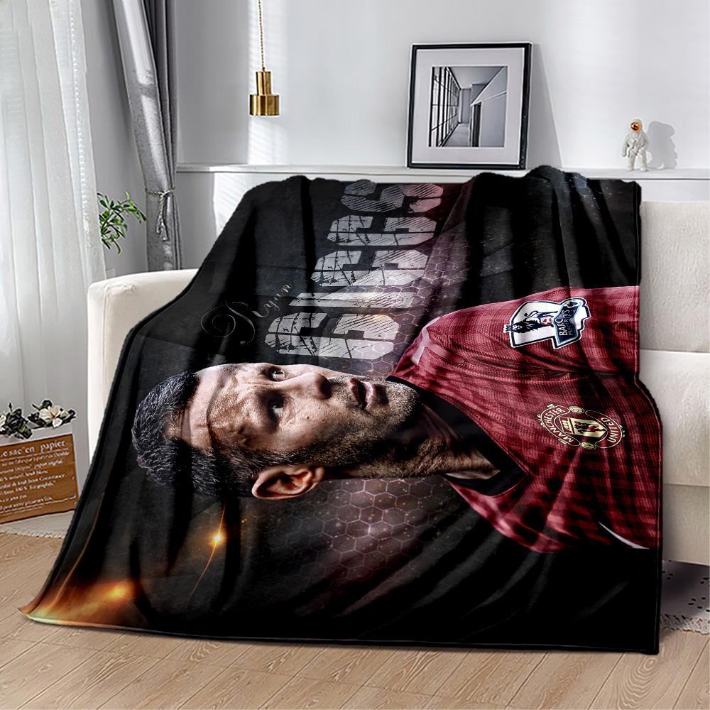 Player Celebrates Goal Stadium. Blanket Comfortable Suitable for Bed Office Chair Seaside Four Seasons Universal Warmthful Decor