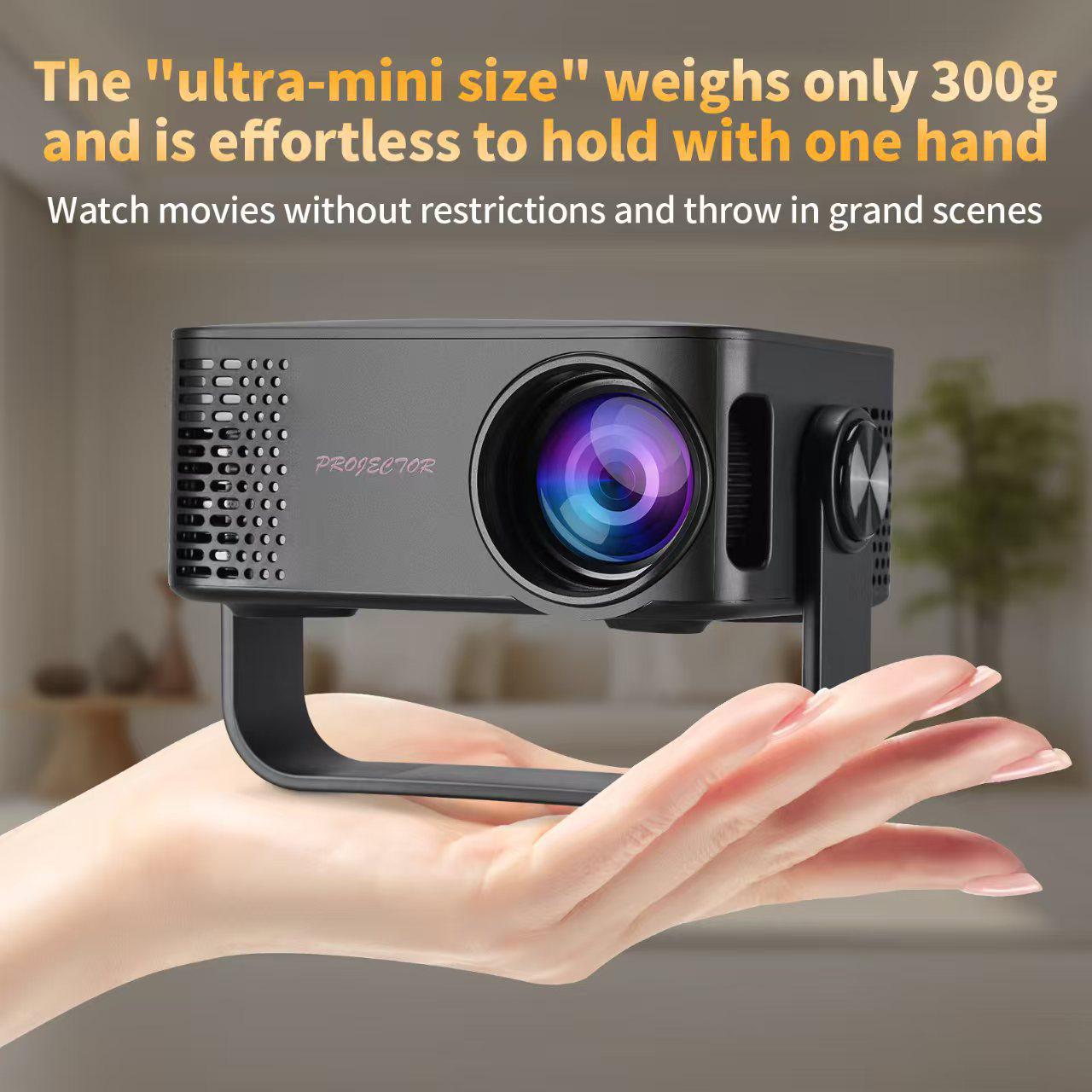 

M60 Portable HD Mini Projector: Wireless, Compact Home Projection US Plug
