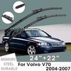 Car Wiper Blade Blades For Volvo V70 2004-2007 24"+ 22" Windshield Windscreen Clean Naturl Rubber Car Wipers Accessories