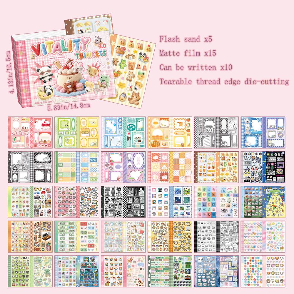 M5 Sticker Material Pack Korean Ins Style High Beauty DIY Handmade Book Stickers Decorative Handmade Book