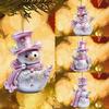 8cm Rosa Schneemann Hängende Anhänger Weihnachtsdekorationen Weihnachtsbaum Rosa 2D Acryl Ornamente Haus Urlaubsdekoration 2026 Weihnachten