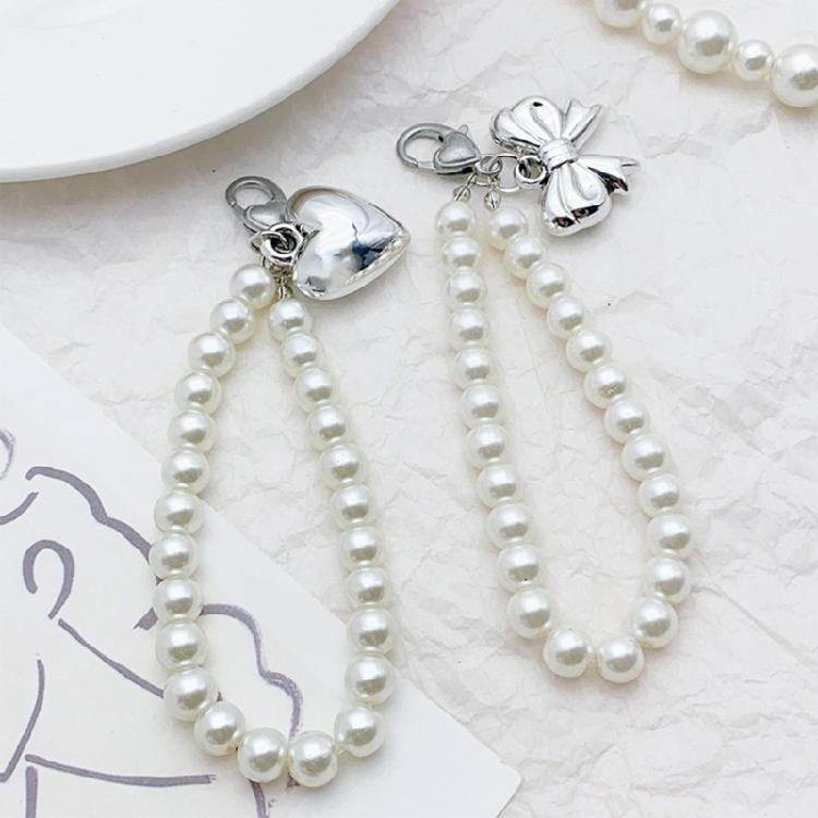 Unique Phone Lanyard Simple Beaded Bowknot/Heart/Key Pendant Key Phone Accessory