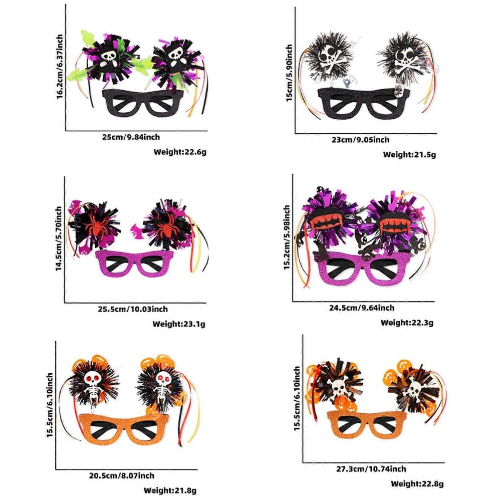 (Skull type A)Halloween Glasses Festive Glasses Tinsel Halloween Party Decorations Halloween Gift Unique