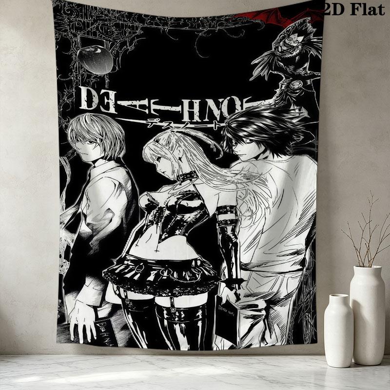 Death Note Wandteppich Ästhetischer Wandbehang Gedruckter Stoffdecke Dekorative Wandteppiche Für Schlafzimmer Wohnzimmer Heimdekoration