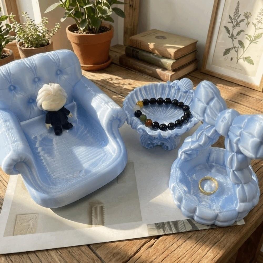 Decorative Bow 3D Printed Jewelry Tray Sweet Shell Shape Jewelry Tray Home Ornaments