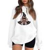 Women's Neck Long Sleeve Sweatshirt Casual Loose Fit Color Pullover with Halloween Print
