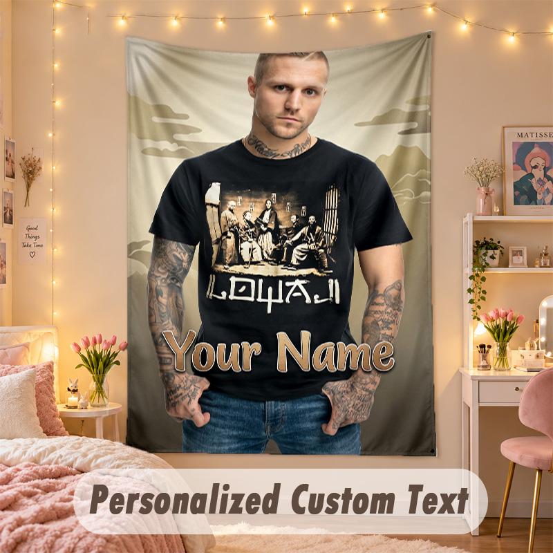 Custom Personalized Tapestry,Kontra K Print Custom Name Text Wall Art Hanging for Bedroom