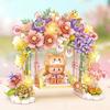 Romantic Flower Swing Building Block With Lights Creative DIY Simulation Architecture Building Bricks Toy Gifts For Kids