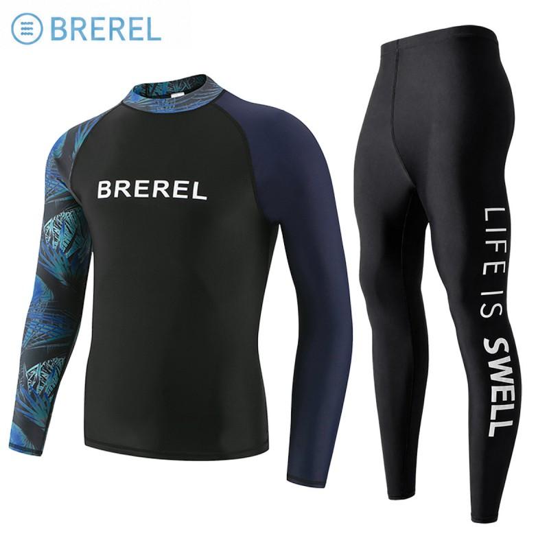 Mens Long Sleeve Rash Guard UV Protection Quick Dry Swimwear Snorkeling Surfing Diving Pool Spa
