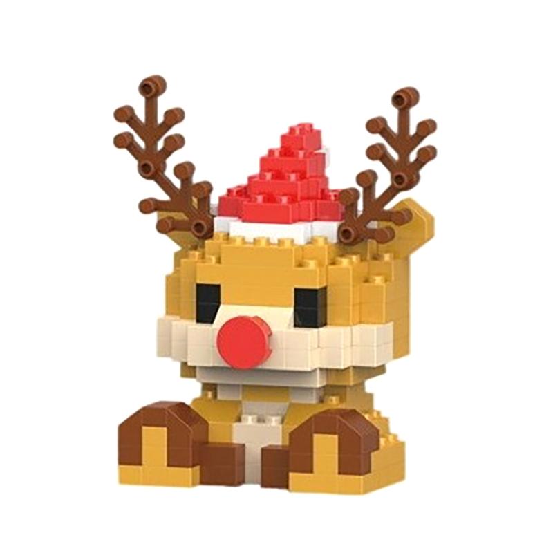 Christmas Gifts Micro Building Block Series Santa Claus Reindeer Puzzle Assembling Bricks Table Decoration Toys Children Kids