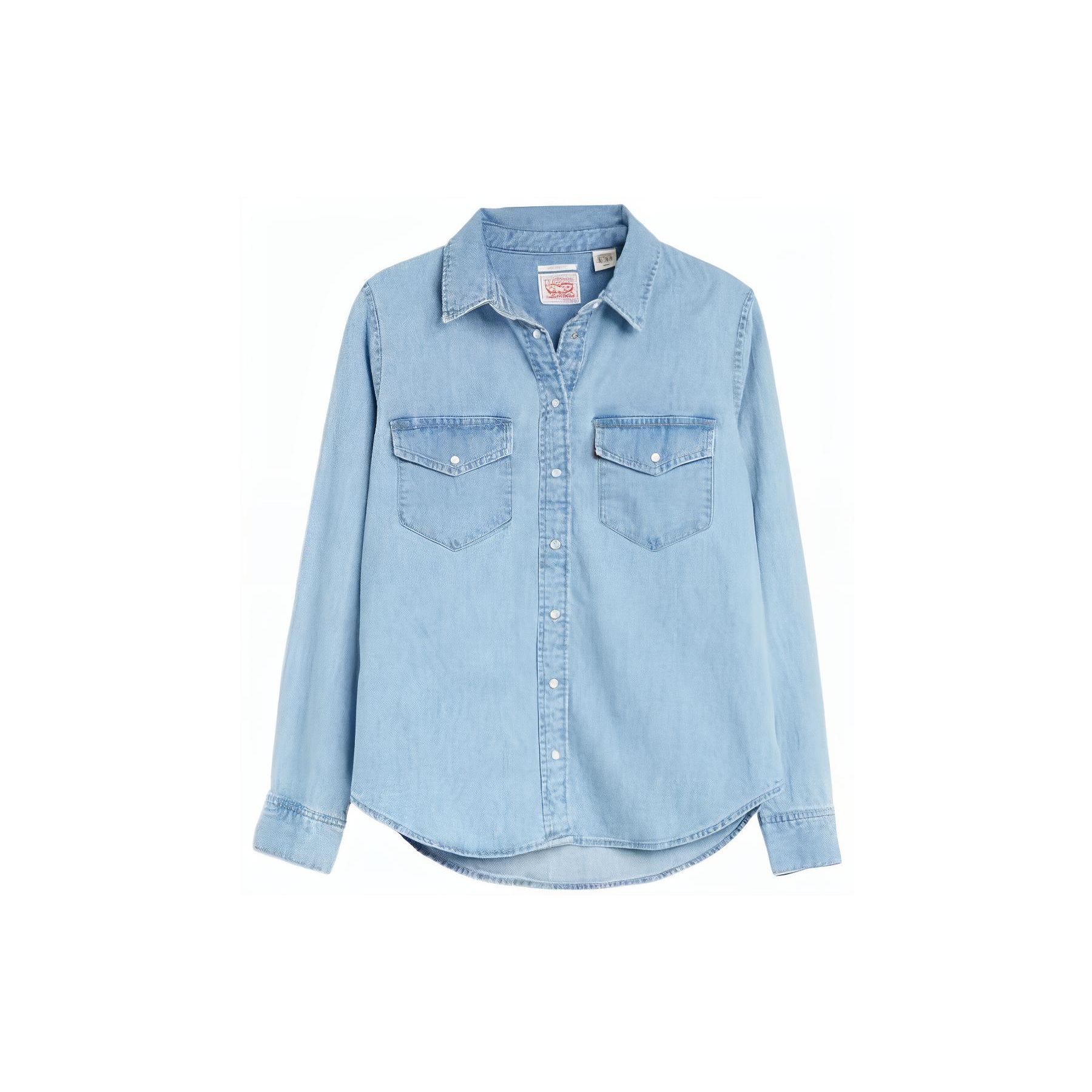 

Рубашка Levis Solid Color Cotton с длинным рукавом Женская рубашка Синяя 16786-0001 S