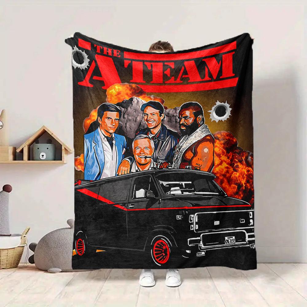 1Pc Ateam Van Adventure Blanket Soft And Comfortable Casual Warm Camping Travel Christmas Halloween Xmas Gift M92428
