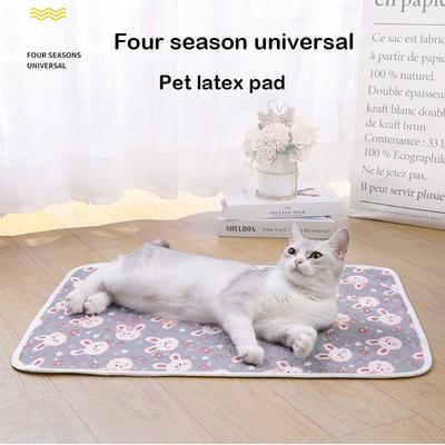 Katze Hund Schlafmatte Haustier Sommer Kühlende Latexunterlage Niedliches Cartoonmuster Zwinger Eis Seide Kühlmatten Boden Sofa Decke Haustierbedarf