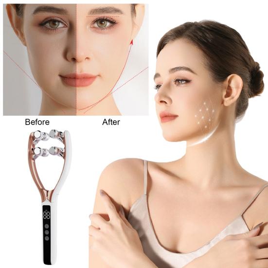 Face Massage Roller Tool V-Shape Lifting Massager for Skin Tightening Anti-Aging & Relaxation Portable