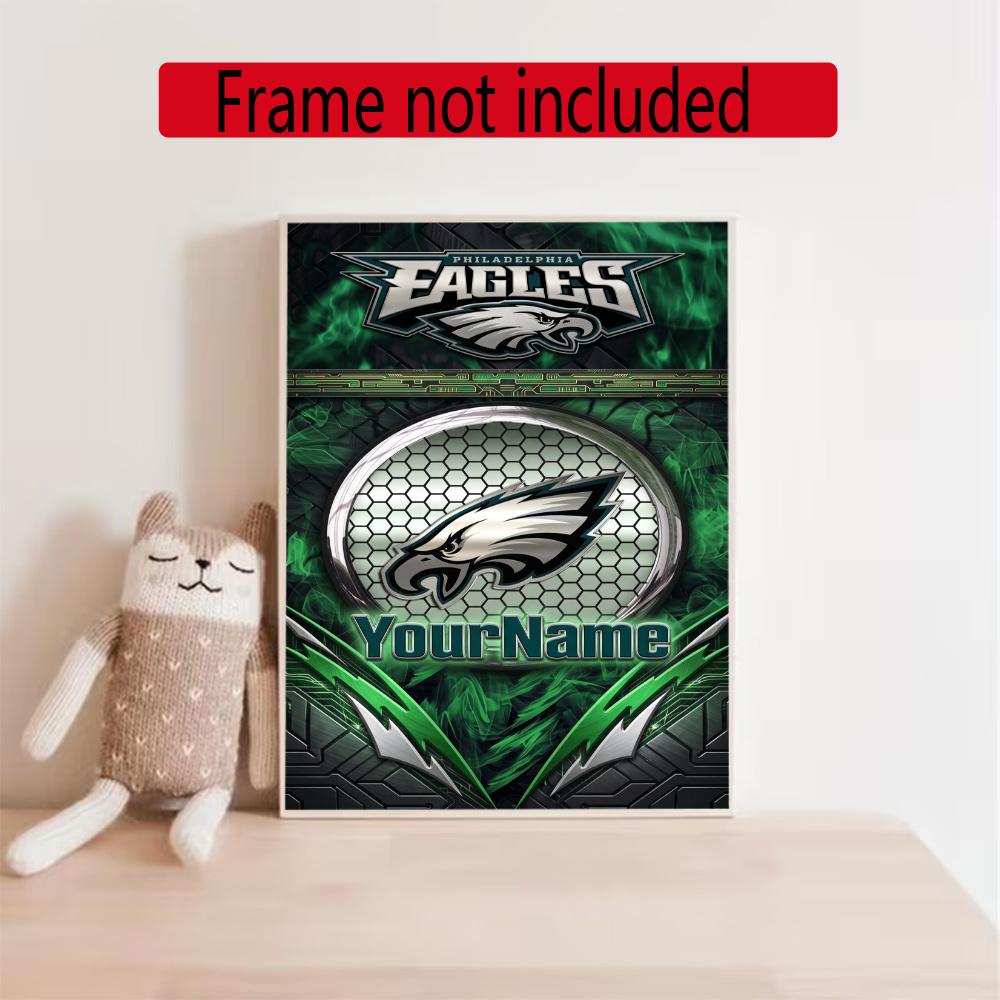 Philadelphia Eagles Personalized Name Diamond Paintings Mosaic Wall Round Diamond Art Painting Kits Embroidery Crystal Accessories Frameless
