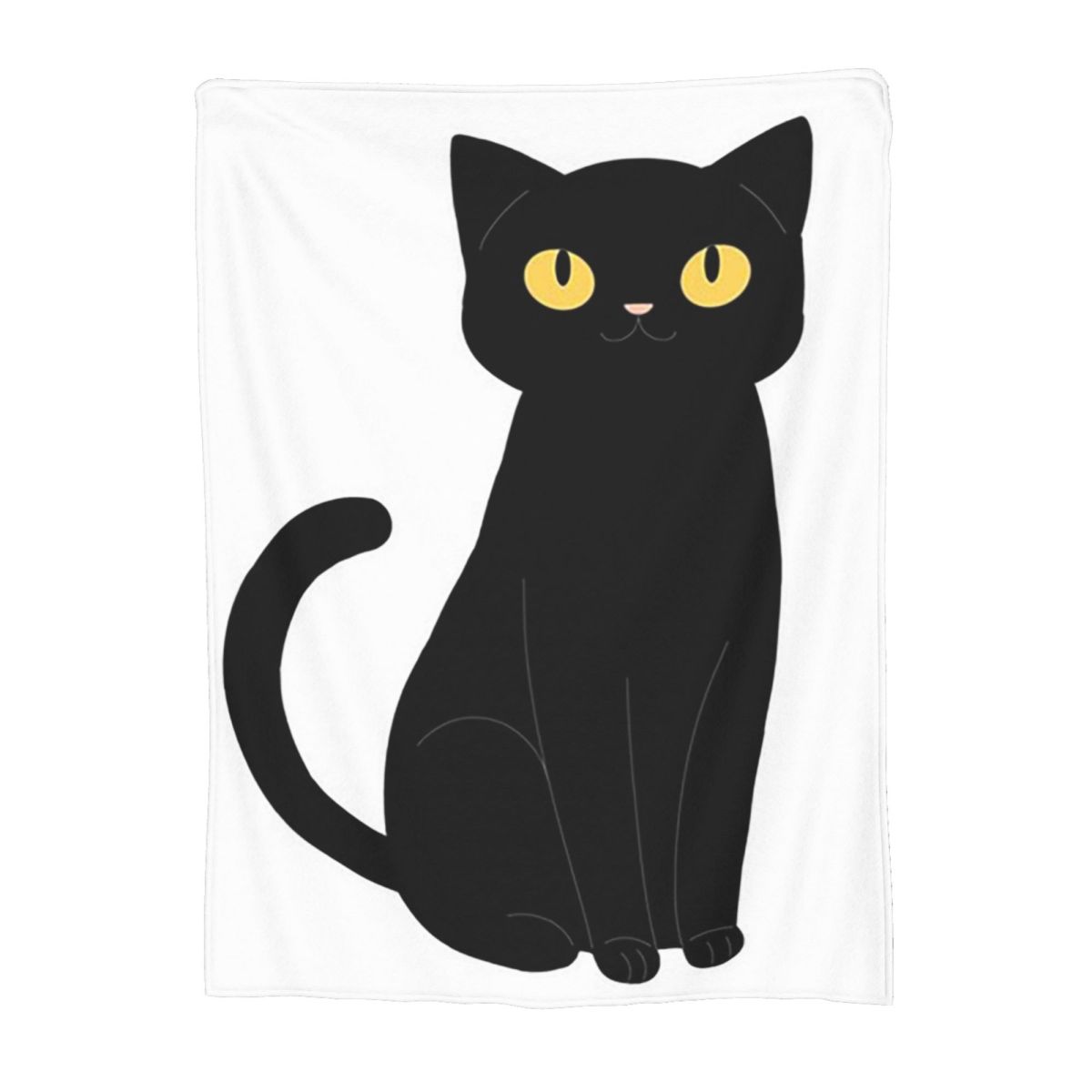 

Cute Black Cat With Yellow Eyes Blankets Flannel Sofa Throw Blanket Portable for Home Bedroom Travel Throws Bedspread Quilt 30x40in