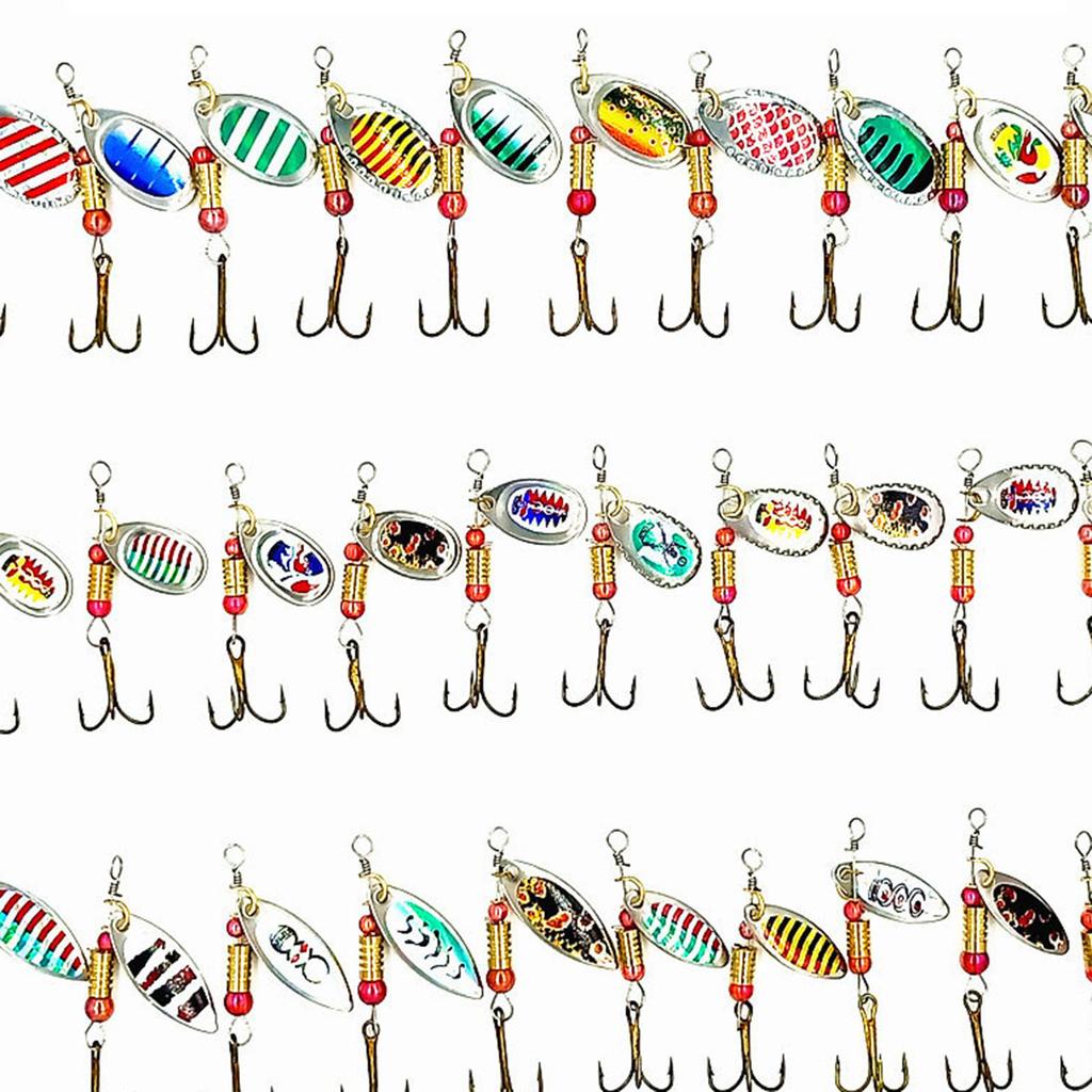 30 Pcs Iron Plate Lure Various Size Weight Colors Vivid Bright Colorful Stickers Metal Fishing Bait