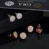 Full Moissanite D Color Women's Hip-hop Round Earrings 925 Silver Screw Ear Stud High Quality Fine Jewelry for Women men Gift