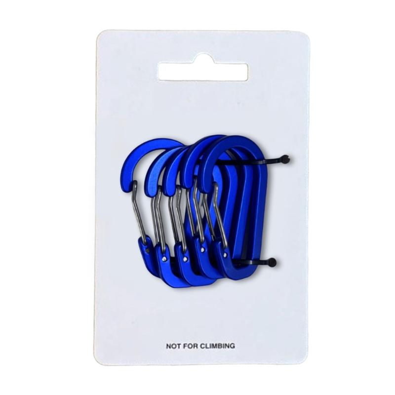 5Pcs Practical Spring Gate Carabiner Clip With Flat Design Aluminum Keychain Carabiner Clip For Backpacks And Equipment королевский синий