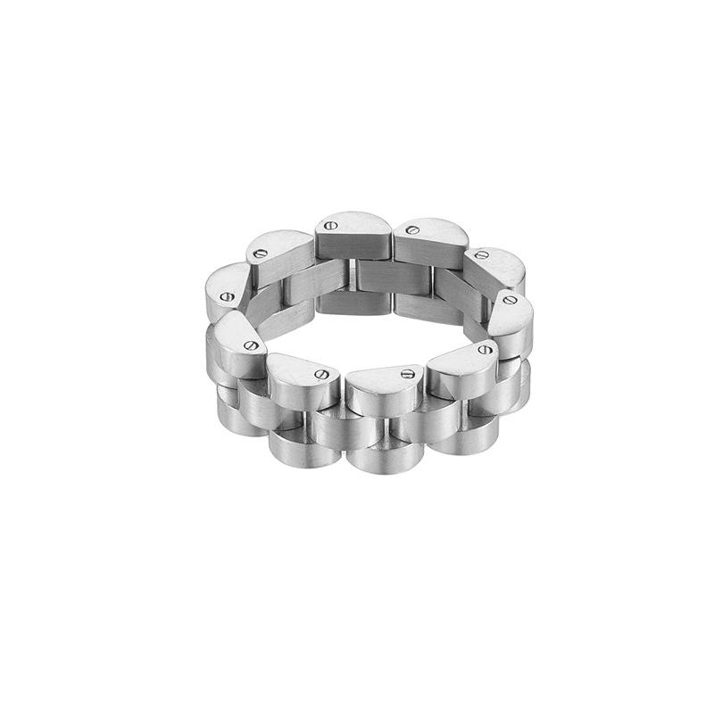 Fashion Titanium Steel Men and Women Hip-hop Stainless Steel Ring 6